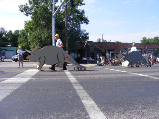 Dinosaurs in the parade