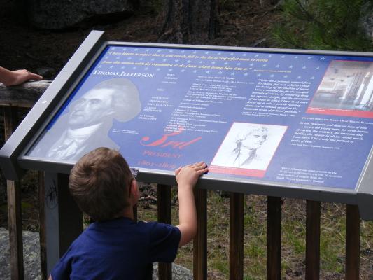Noah learns about Thomas Jefferson, who helped write the Constitution.