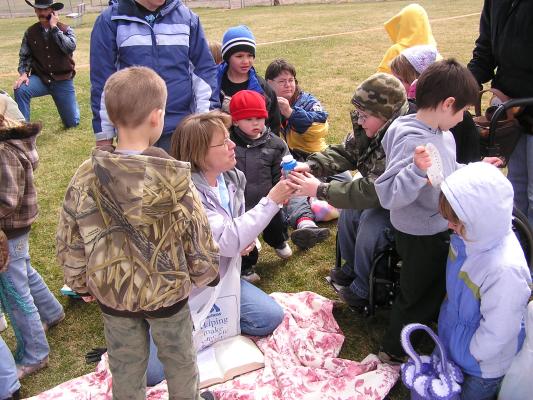 There were prizes for those that found numbered eggs.