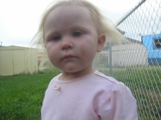 Now both pigtails are out. Silly Sarah!