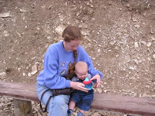 Better drink some water after such a long hike.
