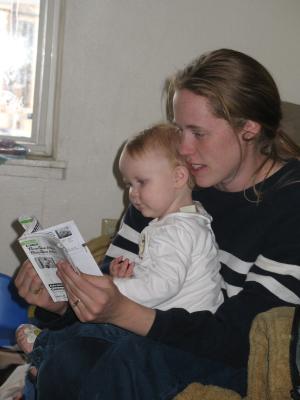 Sarah needed Katie to read grandma's camera manual.
It's a really boring story.