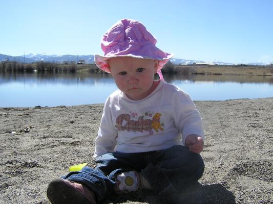 Sarah at the lake.