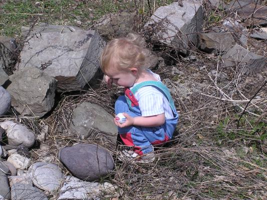 Noah likes these rocks.
