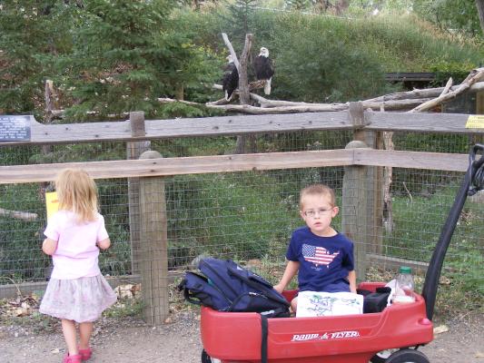 Sarah and Noah by the bald eagles.