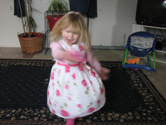 Sarah twirls