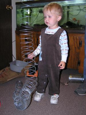 Noah wears a brown outfit that his Uncle Benji wore.