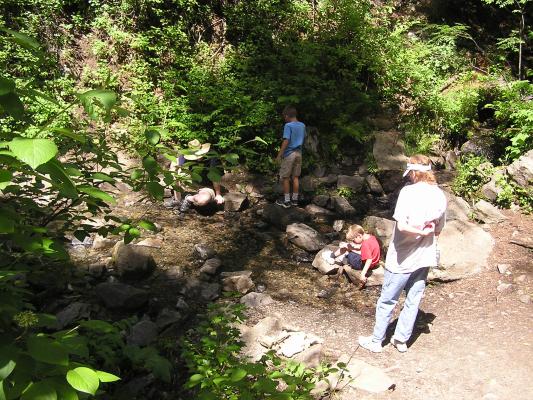 GVCC hike to Pine Creek Falls.
Playing in a stream on the way back.