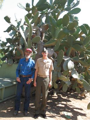 Matthew graduated from Marine boot camp.
Dad and Matthew in front of a cactus.