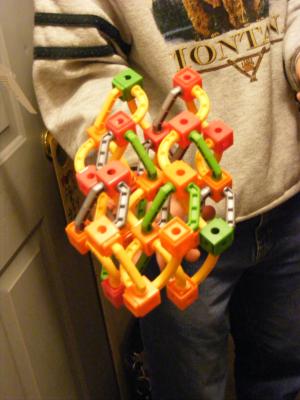 David has a lot of fun with Trio blocks.