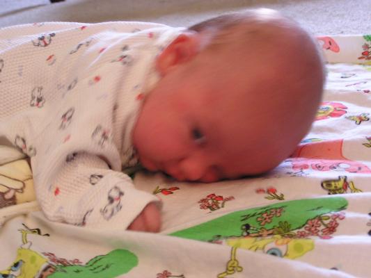Tummy time is hard work