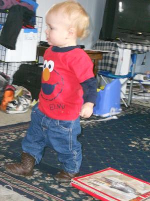 Joshua walks around 