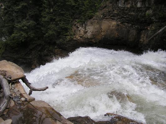 Looking down Ousel Falls.