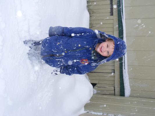 Noah in the snow.