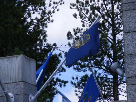 Nebraska flag at Mt. Rushmore