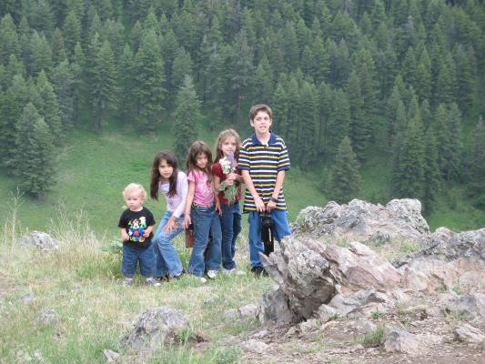 Noah, Malia, Andrea, Nicole, and Michael at the end of the trail.