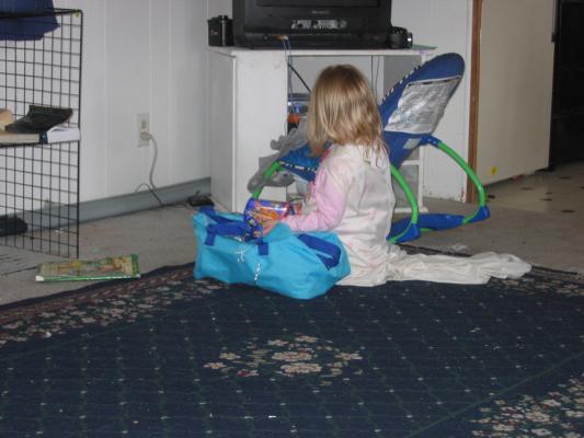 Sarah playing dress up