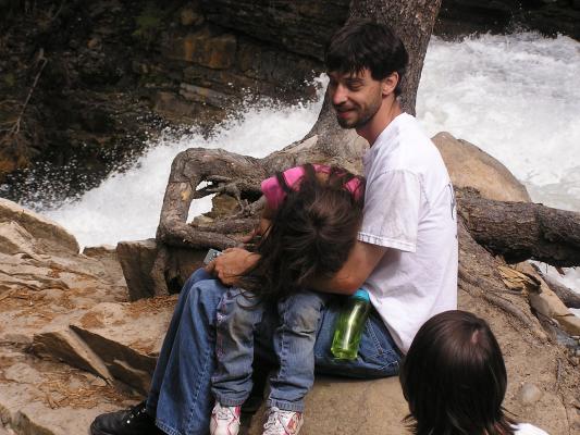 Mike and Andrea at the edge of Ousel Falls.