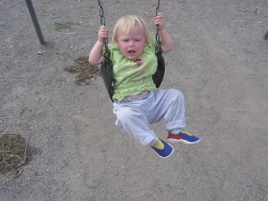 Sarah swinging. Don't worry I caught her.