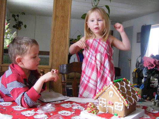 Noah and Sarah taste the house.