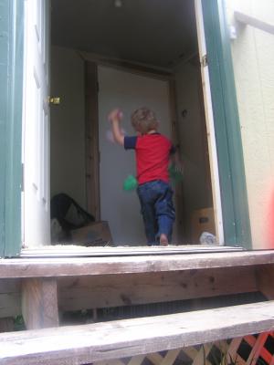 Noah in the entryway