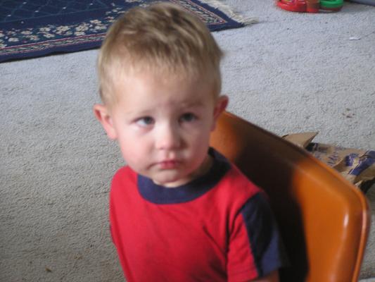 Noah having a  snack.