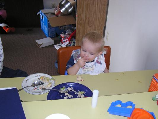 Time to eat some apple salad for lunch.