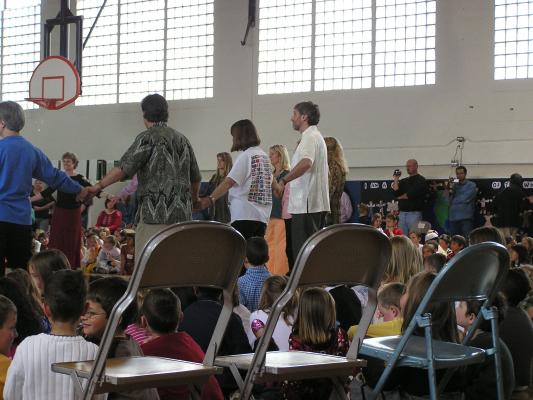 teachers dancing.