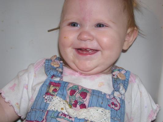Sarah has three teeth!
