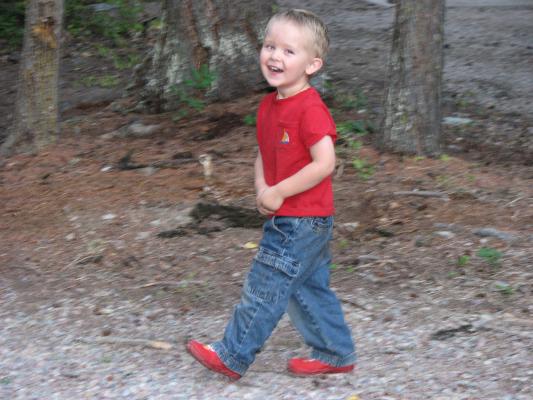 Noah goes for a walk.