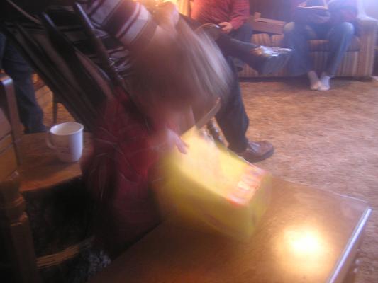Then we went to Great- Gramdma's
s and took one blurry picture.