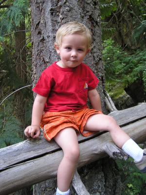 Noah makes a silly face