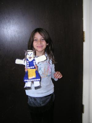 Andrea with her Sweedish doll.