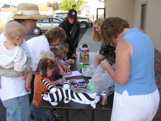 Doing crafts at VBS