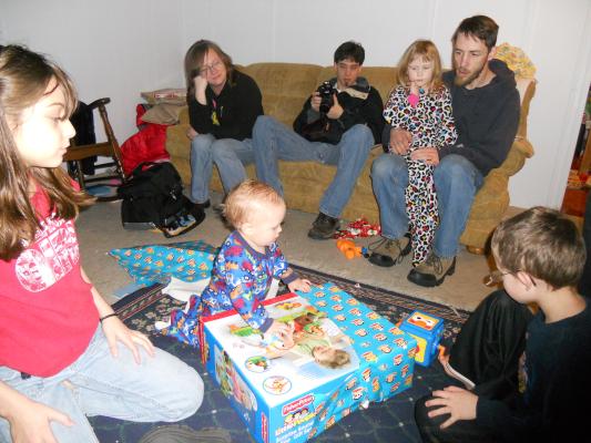 Joshua has a zoo for his birthday from Myke and Cindy,