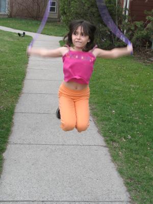 Malia jumps rope.