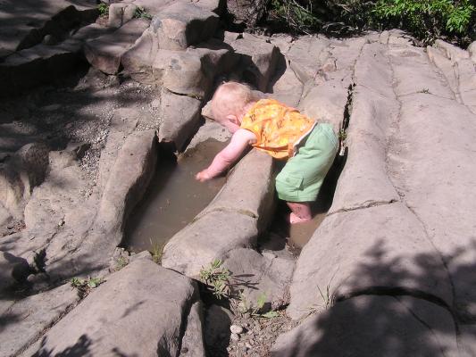 These rocks are carved by the overflow.