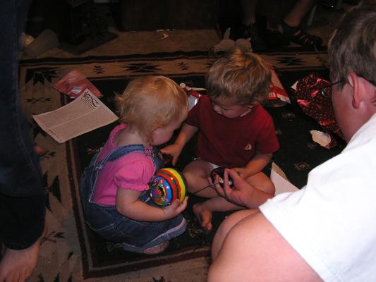 Sarah, Noah and Joe play