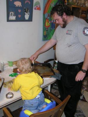 Noah and Benji made some yummy cookies.