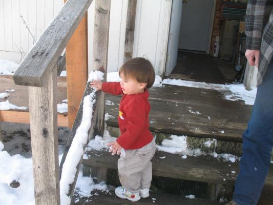 Johnathan on the porch.