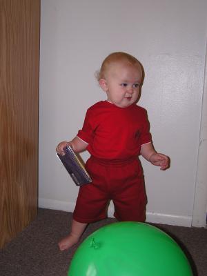 It's a big green baloon.