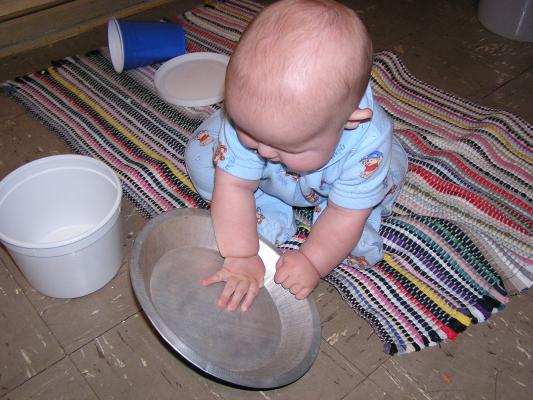 Eating his Christmas pie.