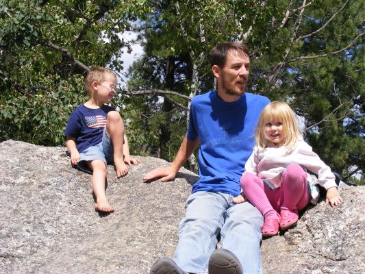 Eders on a rock.