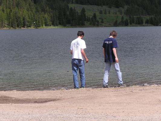 Mike and David throw some rocks too.