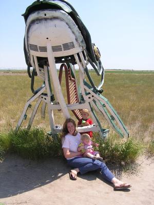 Katie, Sarah and Noah at Carhenge