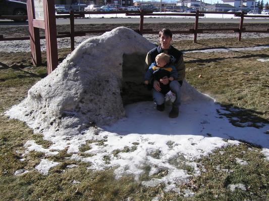 Look, our snow fort is the last thing still standing.