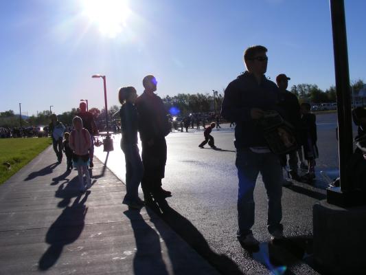 People standing around.