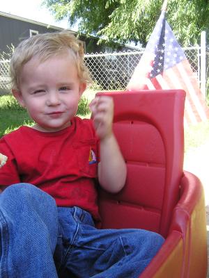 Noah in the   wagon