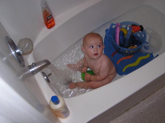 Noah in his birthday suit.