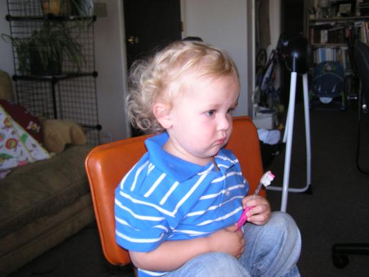 Noah before his hair cut.